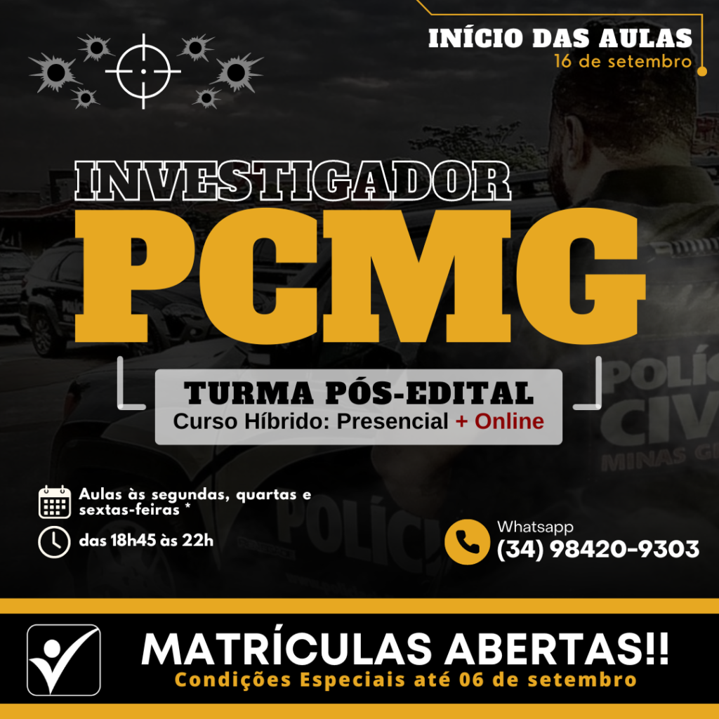 Investigador - PCMG 2024 - Turma Híbrida